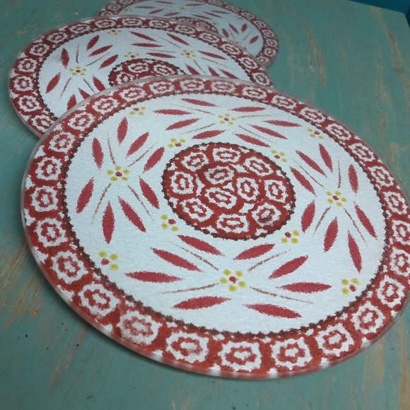 Glass Trivets Hot Pads Vintage Set of 3 Mid Century Modern Kitchen Ware Decor - Picture 3 of 15